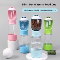 Bouteille d'eau portable pliable 3-en-1 pour chien et chat, en plastique solide, imperméable, écologique, de qualité alimentaire, anti-fuite, pour les voyages en plein air