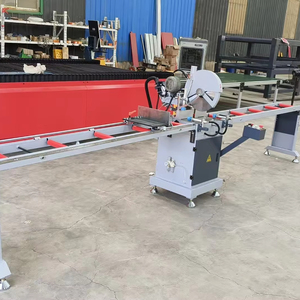 Scie à découper les profilés en aluminium robuste à tête unique avec lame de 350 mm pour profilés de 100x100 mm et système d'alimentation de 4 mètres - Product Image 2