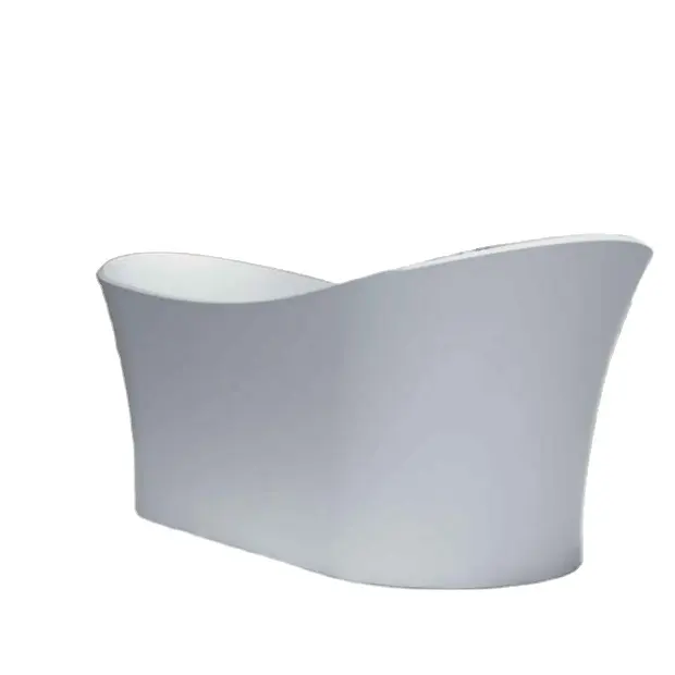 Banyo oval boyutu katı yüzey müstakil iliklerine sıcak küvet beyaz reçine taş küvet musluk küvet