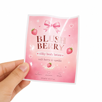 Étiquettes cosmétiques personnalisées en PVC écologique imperméable, autocollants pour blush, baies, lotion corporelle soyeuse, estampage à chaud or rose pour emballage