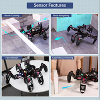 Kit de Robot Araña de Seis Patas Expandible, Módulos Electrónicos con Control por Voz IA y Codificación para Principiantes