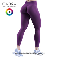Hot 90% Nylon 10% spandex sans couture taille basse Leggings femmes Compression bout à bout gros cul Leggings