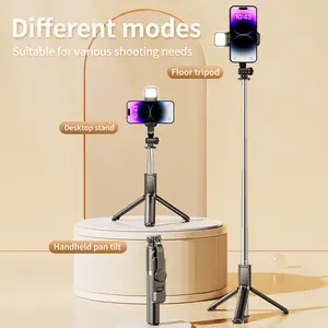 Selfie stick 360 rotazione nuova 2023 selfie stick con bluetooth con luce multifunzione selfie stick