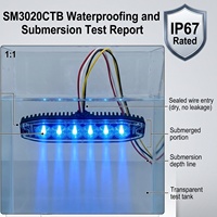 Feu de signalisation stroboscopique bleu à 6 LED pour grille de calandre, étanche IP67, pour SUV, camions et remorques