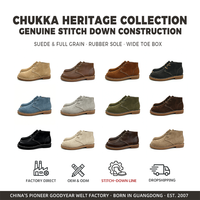 Bottes Chukka Homme en Daim Marron à Bout Large, Forme Naturelle du Pied, Cousues, Bottes du Désert, Vente en Gros OEM ODM