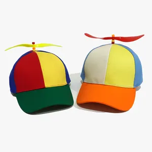 새로운 패션 야구 모자 사용자 정의 Gorras 6 패널 아빠 모자 차양 분리 프로펠러 대나무 잠자리 부모 어린이 모자