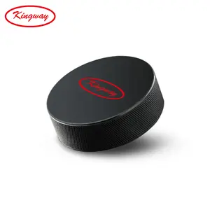 Design Logo rondelle de hockey basse quantité minimale de commande personnalisée en caoutchouc noir rondelle de hockey en caoutchouc dur durable