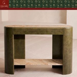 <span class=keywords><strong>Table</strong></span> d'entrée en marbre veiné vert foncé GOLDKING, meuble <span class=keywords><strong>console</strong></span> artistique, conçu sur mesure pour la décoration de hall d'entrée de luxe - Product Image 3