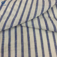 Tissu rayé en lin pur - Bandes de lin épaisses pour chemises d'été pour hommes, robes pour femmes et tissus vestimentaires