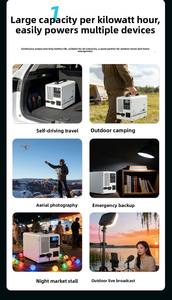 Générateur Solaire Portable d'Extérieur, Station d'Énergie LiFePO4 300W 500W 1000Wh, Onduleur Bidirectionnel, Alimentation de Secours <span class=keywords><strong>UPS</strong></span> pour Pannes de Courant - Product Image 4