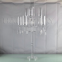 Porte-bougie en acrylique transparent fait à la main, durable, en forme de pilier, pour les mariages, les anniversaires et les décorations de table