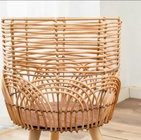Support à plantes artisanal en rotin, idéal pour la décoration intérieure/extérieure de la maison et du jardin, décoration verte, décoration florale