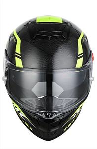 Casque de course intégral en fibre de carbone 12K avec double visière panoramique haute définition, grande aile arrière, homologué DOT, état neuf - Product Image 2