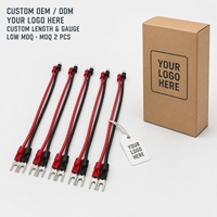 Câble de raccordement à borne fourche SV5-5U, rouge et noir, isolé PVC, cuivre étamé, vis M5, 5,5 mm², borne de batterie OEM