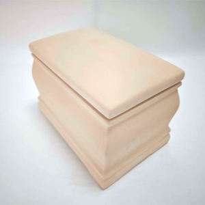 Urna Funeraria Ecologica Biodegradabile in Argilla Caolino Qianrui, Urna a Forma di Bara Beige per Ceneri di Animali Domestici e Neonati - Product Image 3