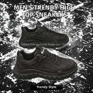 รองเท้าผ้าใบหุ้มข้อผู้ชายรุ่นใหม่ สไตล์ลำลองสุดเทรนดี้สำหรับฤดูใบไม้ผลิ/ฤดูร้อน ดีไซน์เชือกผูกแบบคลาสสิก หน้าผ้าตาข่าย ซับในผ้าฝ้าย - Product Image 3