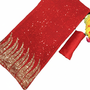 Nouveau Bollywood Heavy qualité 60 grammes Georgette avec Séquence Travail sari pour les femmes - Product Image 1