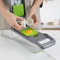 12 in 1 Alat Pemotong Sayur Manual Mandoline Slicer Pemotong Bawang Multifungsi Pemotong Buah dan Sayuran Peralatan Dapur