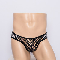 Slips résille transparents pour hommes, à rayures noires et blanches, avec ceinture élastique, vente en gros de lingerie