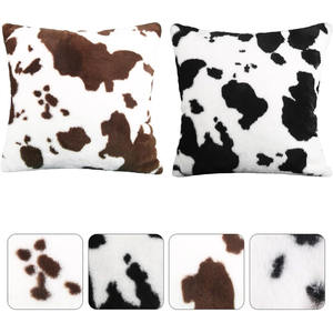Housse de coussin en fausse <span class=keywords><strong>fourrure</strong></span> motif vache, coussin de canapé en peluche, léger, doux, coussin antidérapant, décoration de salon, chambre à coucher, bureau - Product Image 4