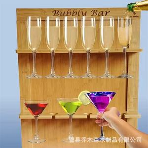 Wooden Wine Glass Rack 4 Layers Foldable Champagne Display For Party <b>Kitchen</b> Countertop Storage - Product Image 1