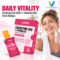 CoQ10 Coenzyme Q10 Riboflavine B2 Bandes de film oral à dissolution rapide 60g OEM ODM Antioxydant Complément Énergétique Cellulaire Anti-âge Cœur