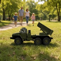 Camion militaire RC à l'échelle 1/16, 6x6, lance-roquettes, télécommande 2,4 GHz, véhicule routier avec lumières, prêt à rouler, jouet pour enfants, chargeur inclus