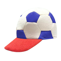 Casquette de baseball en feutre pelucheux amusante en forme de ballon de football, chapeau de fan unisexe, costume de sport, casquette pour les fans de football, fête de carnaval, Coupe du monde de football