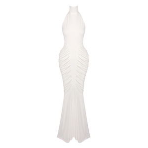 Abito da sera lungo sexy con scollo all'americana da donna, <span class=keywords><strong>vestito</strong></span> elegante aderente per feste, abito da sirena per matrimoni, banchetti e discoteche - Product Image 4