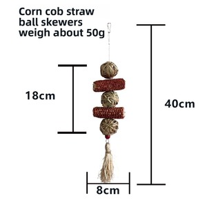 Pelota Masticable de Hierba Natural y Núcleo de Maíz <span class=keywords><strong>para</strong></span> Mascotas Pequeñas, Juguete Colgante <span class=keywords><strong>para</strong></span> Limpiar los Dientes de <span class=keywords><strong>Roedores</strong></span> - Product Image 6