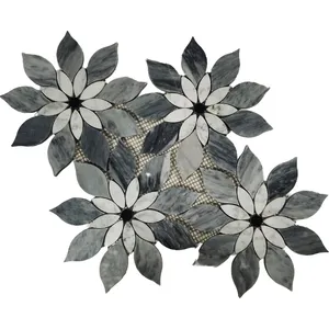 New design flower Interior Wall Decorative Marble Mosaic Marble Mosaic Tile