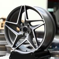Rines Forjados Alpha en Gris Mate con Diseño Deportivo de Estrella de Cinco Puntas Nítida, 5X112 para Mercedes Benz Clase C