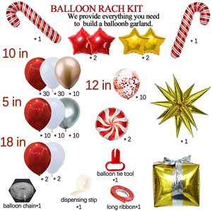 Wholesale Red White <b>Candy</b> <b>Cane</b> <b>Christmas</b> Confetti Latex Balloon Arch Set Indoor Party Backdrop Ornaments - Product Image 6