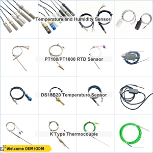 Sensor suhu kabel, 1m 2m 3m 5m 10m PT100 PT1000 RTD dengan Probe berulir panjang dan konektor Terminal bentuk-u - Product Image 5