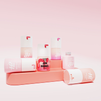 Flacon pompe en verre rond rose personnalisé haut de gamme de 30 ml, distributeur de liquide, flacon pour fond de teint, conteneur