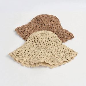 New Arrival Summer Hollow Paper <b>Straw</b> <b>Hat</b> Female Outdoor Large Brim Sunshade Sun Beach <b>Hat</b> - Product Image 1