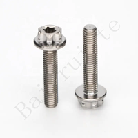 Baut Flens Kepala Torx Paduan Titanium GR5 dengan Finishing Poles, Warna Kustom, Baut Motor Titanium