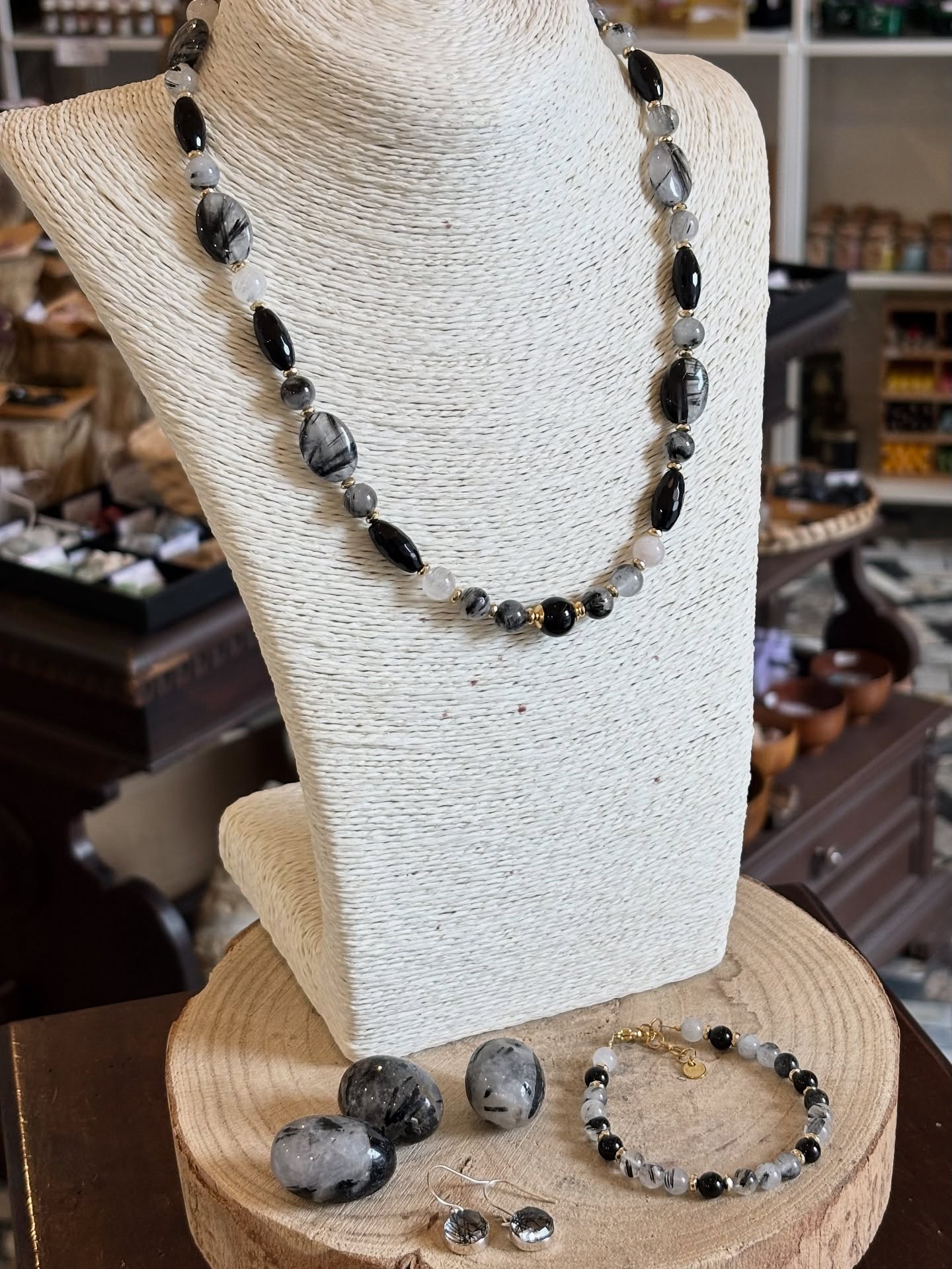 colorful large stone necklace