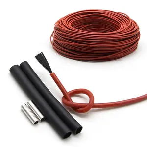 Heater Wire 12K 200C Red Low Wattage Carbon Fiber Heating Electric Silicone Wire for Floor Heating Pads Electric Blanket