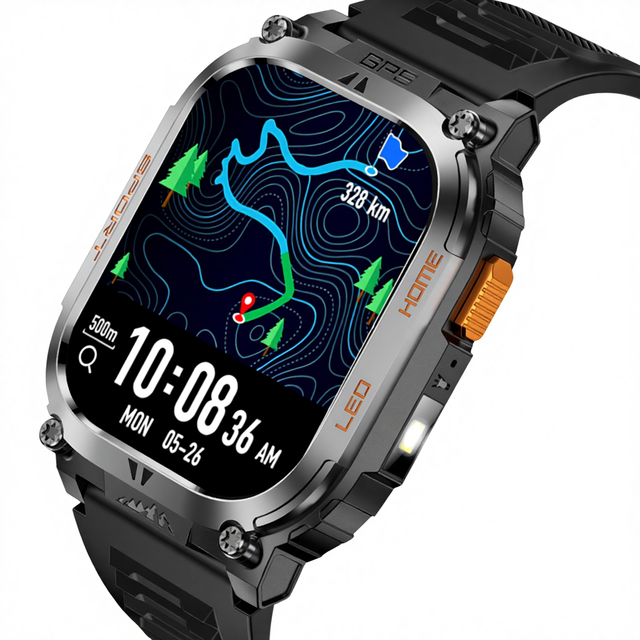 Foreign Trade Waterproof Smart Watch for Call Health Detection Compass Flashlight Outdoor Sports Bracelet