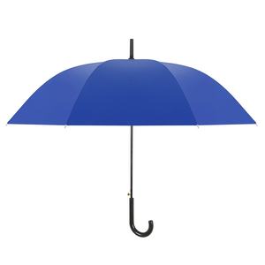 Paraguas publicitario de regalo de 22 pulgadas con mango curvo, semiautomático, de poliéster plateado, de hierro y plástico, para negocios al por mayor - Product Image 4