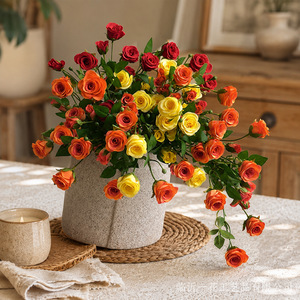 ดอกกุหลาบประดิษฐ์ยี่ห้อ Yihua ช่อดอกไม้ผ้าไหมตกแต่งบ้านสไตล์โมเดิร์น - Product Image 3