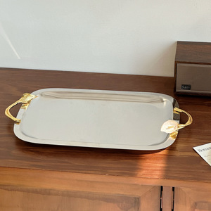 Usine En Gros Ramadan Rectangle Art <span class=keywords><strong>Déco</strong></span> Nature Morte En Métal Artisanat Décoratif Plateaux De Service pour Un Usage Domestique - Product Image 6