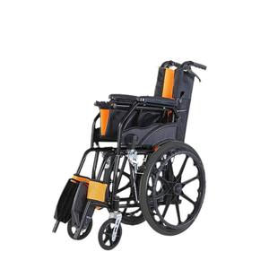 Silla de ruedas plegable personalizada con asiento acolchado, adecuada para personas mayores con discapacidad. - Product Image 2