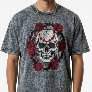 เสื้อยืดสำหรับผู้ชายเสื้อลายกรดซักเสื้อผ้าออกใหม่ - Product Image 4