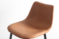 Tabouret de bar moderne à base métallique et assise en similicuir PU, design chaise longue, pour usage commercial, maison et restaurant