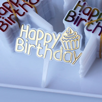 100 Stück/Beutel Kleine Plastik Happy Birthday Tortenaufsätze Cupcake Geburtstagstorten-Dekorationen Party-Zubehör