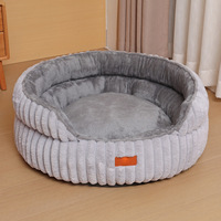 Nouveau Nid pour Animaux de Compagnie Moderne et Solide avec Logo Personnalisé, Coussin en Tissu Peluche pour Lapin, Lit Rond Épais et Chaud pour Chat et Chien pour l'Hiver