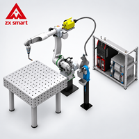 Station de soudage robotisée avec fixation fixe pour la fabrication d'assemblages de tubes et de supports d'amortisseurs