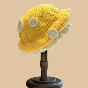 Béret en coton fait main, motif champignon, polyvalent pour l'extérieur, style pêcheur, citrouille, démon, pour l'hiver, nouvelle mode, Halloween, pour le commerce transfrontalier - Product Image 2